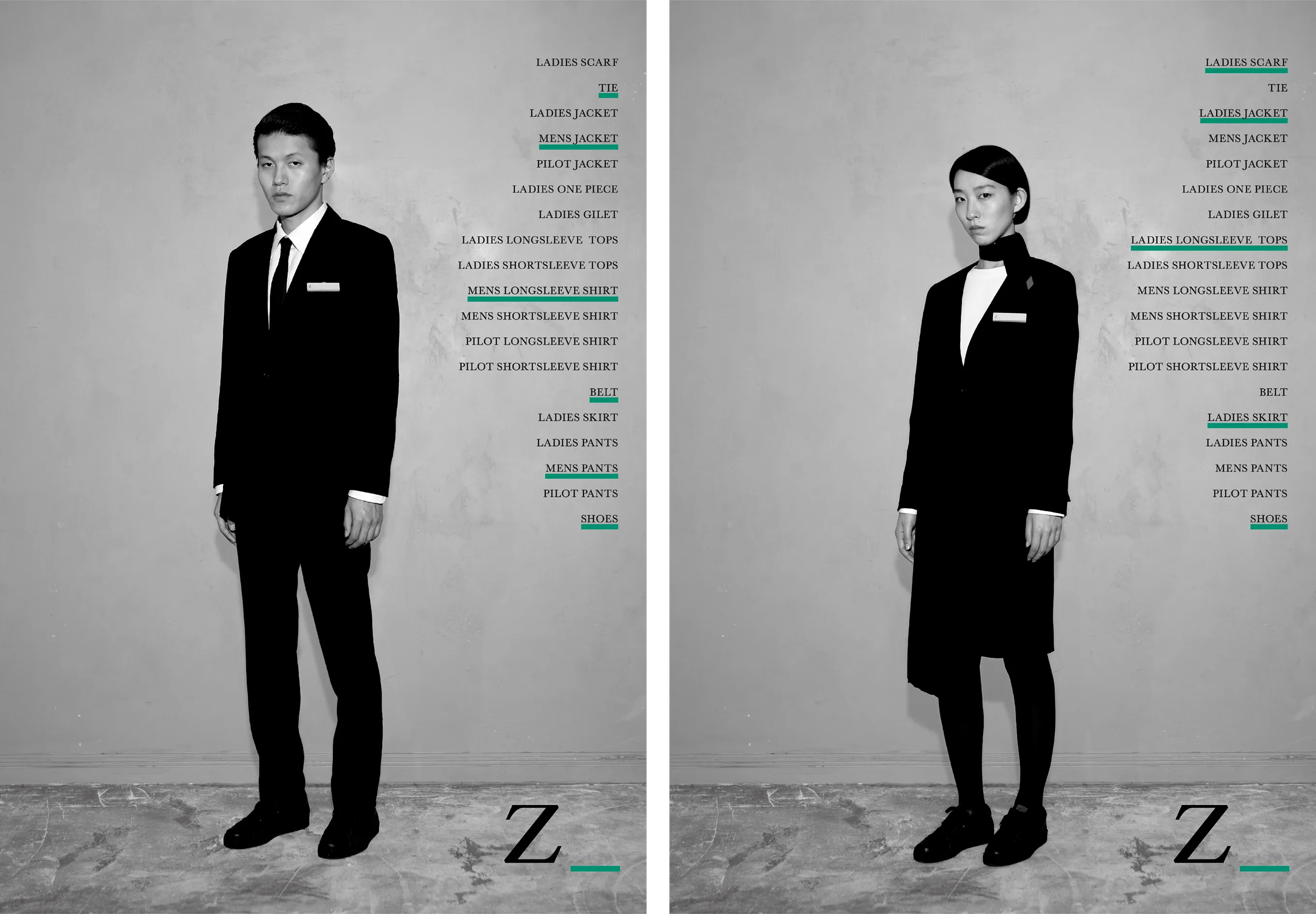 ZIPAIR uniform collection