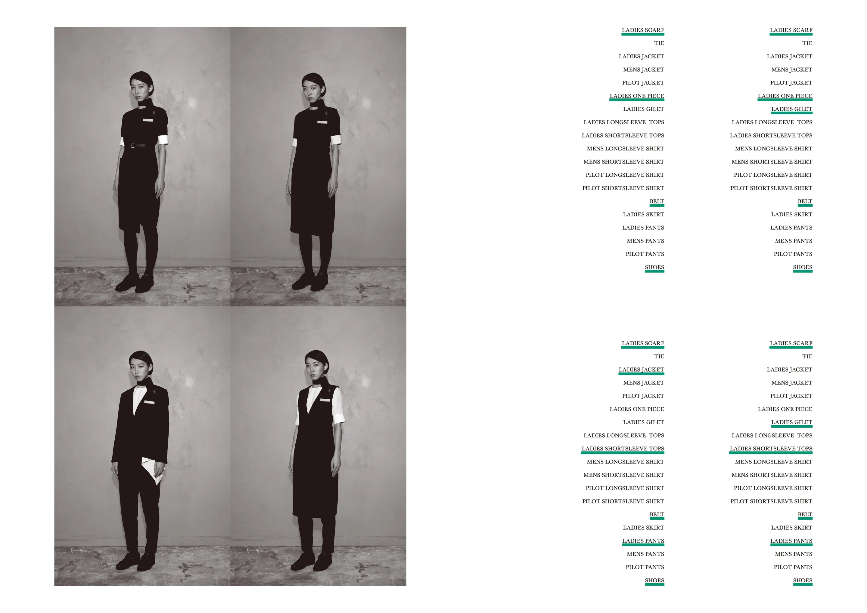 ZIPAIR uniform lineup